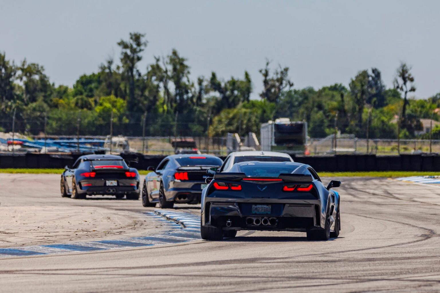 Corvette Z06 at speed on track